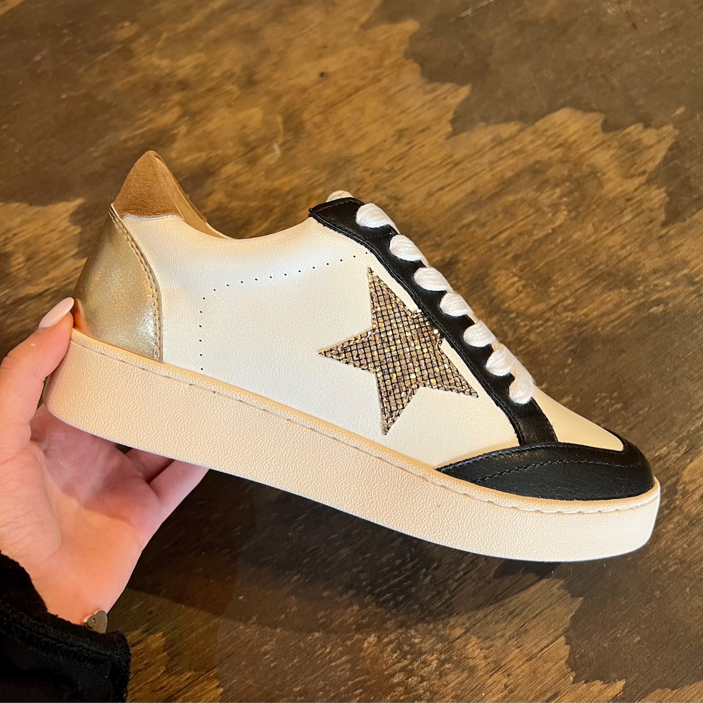 Eliana Gold Star Sneakers | Wardrobe